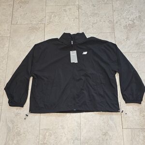 New Balance Black Packable Windbreaker Jacket XL NWT